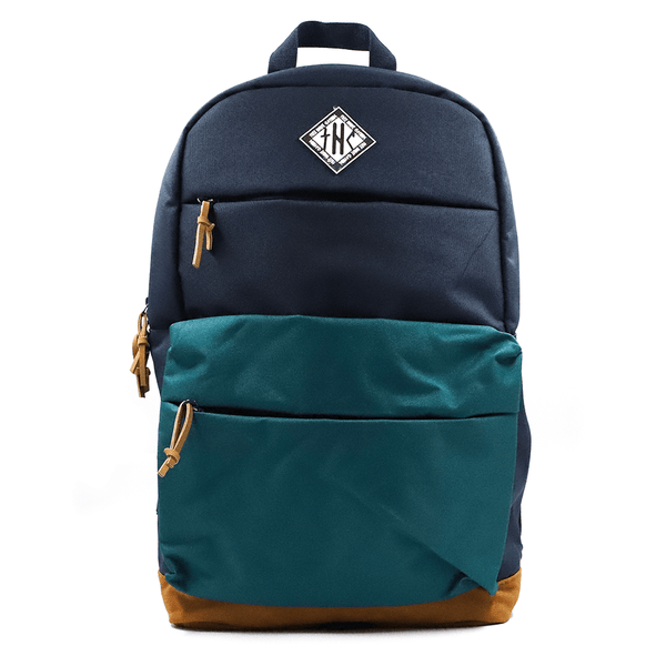 Backpack - 3 Pocket Navy Blue, Teal, Brown Thc