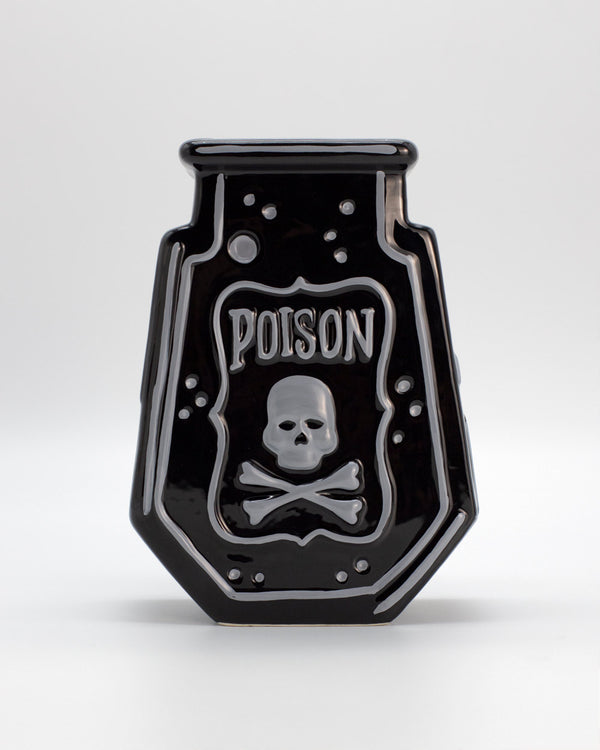 Black Poison Bottle Jar