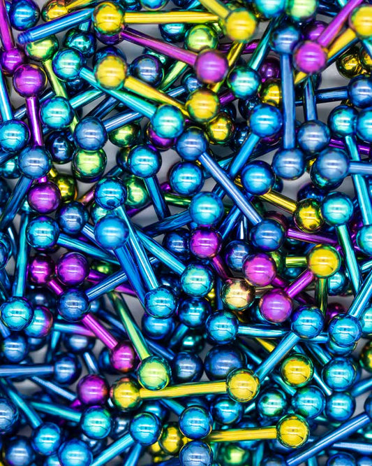 6 Pack: Coloured Titanium Straight Barbell