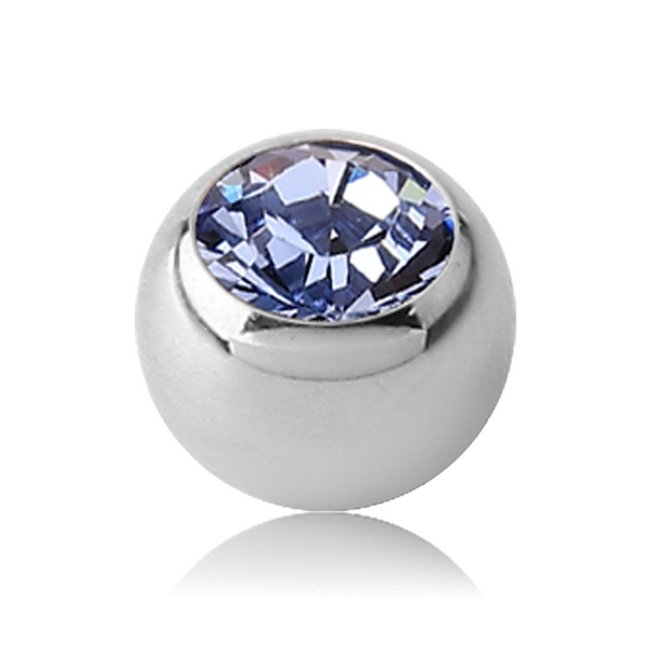 14 Gauge | Light Sapphire Crystal Threaded Ball