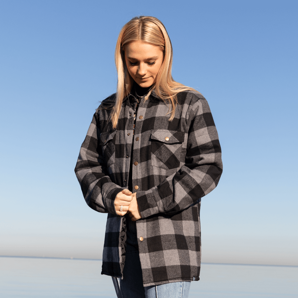 Padded sales flannel jacket