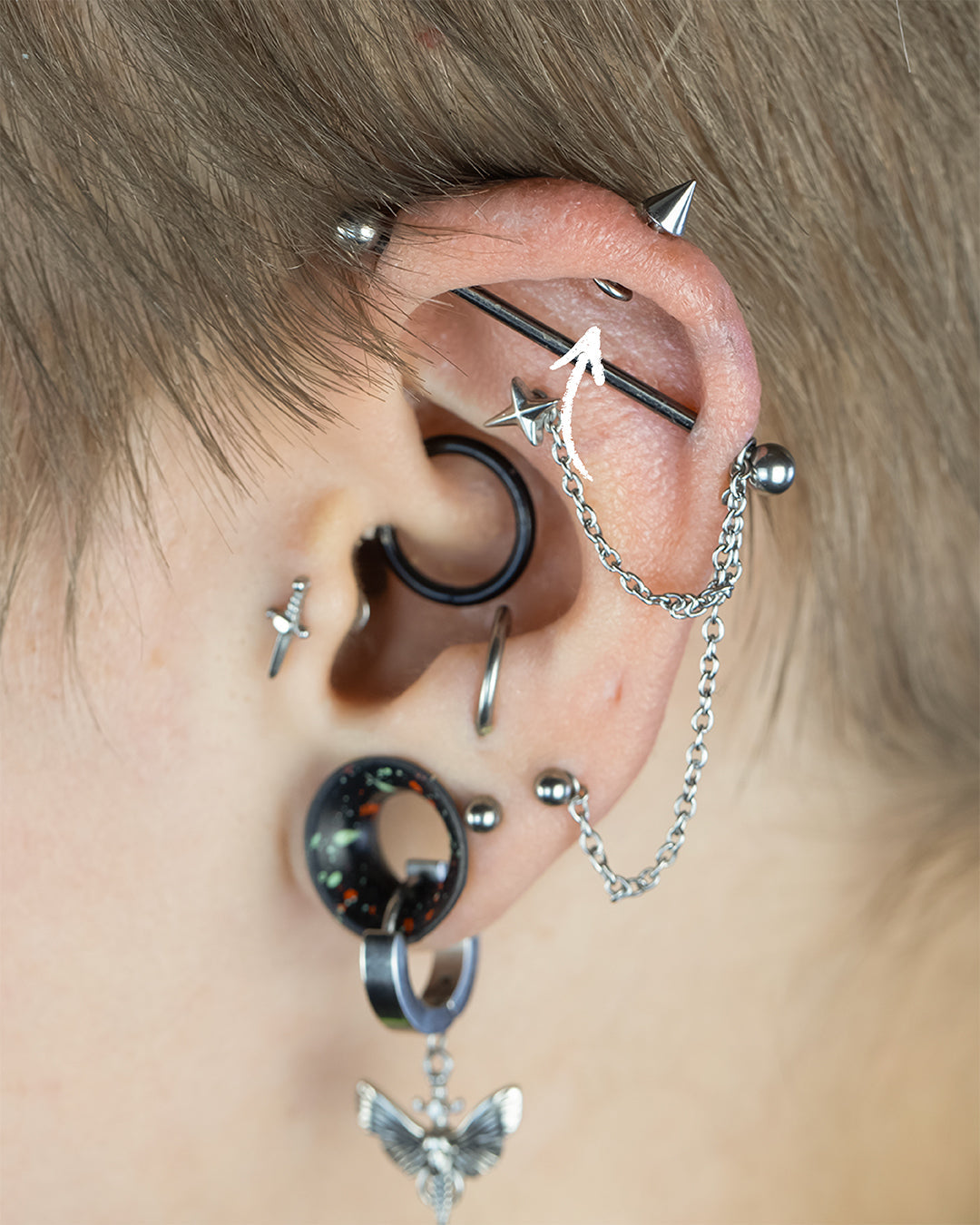 Vertical Helix Piercings
