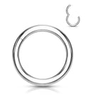 Silver Hinged Segment Ring Surgical Steel