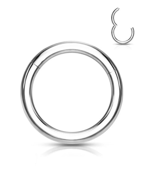 Silver Hinged Segment Ring Surgical Steel