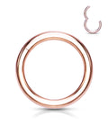 Rose Gold Hinged Segment Ring Surgical Steel