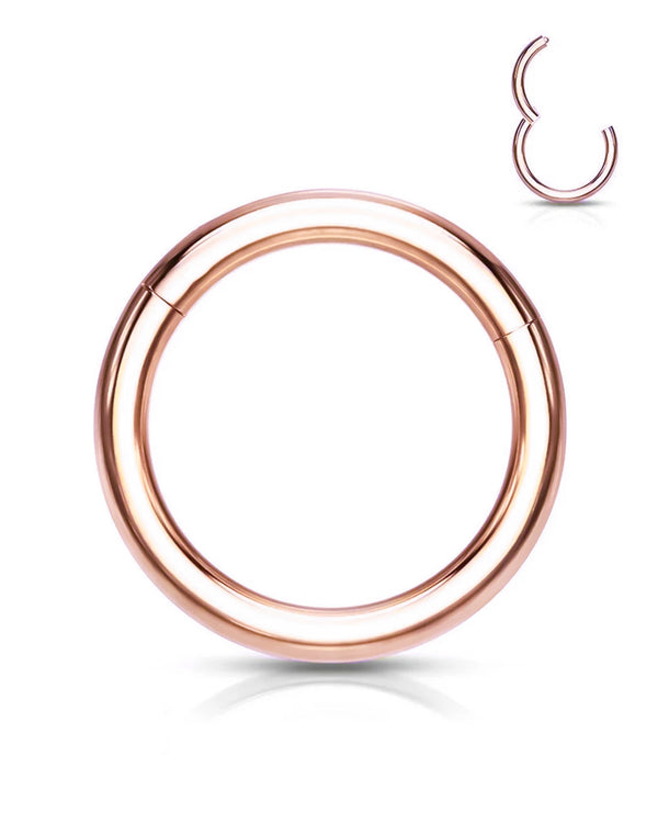 Rose Gold Hinged Segment Ring Surgical Steel