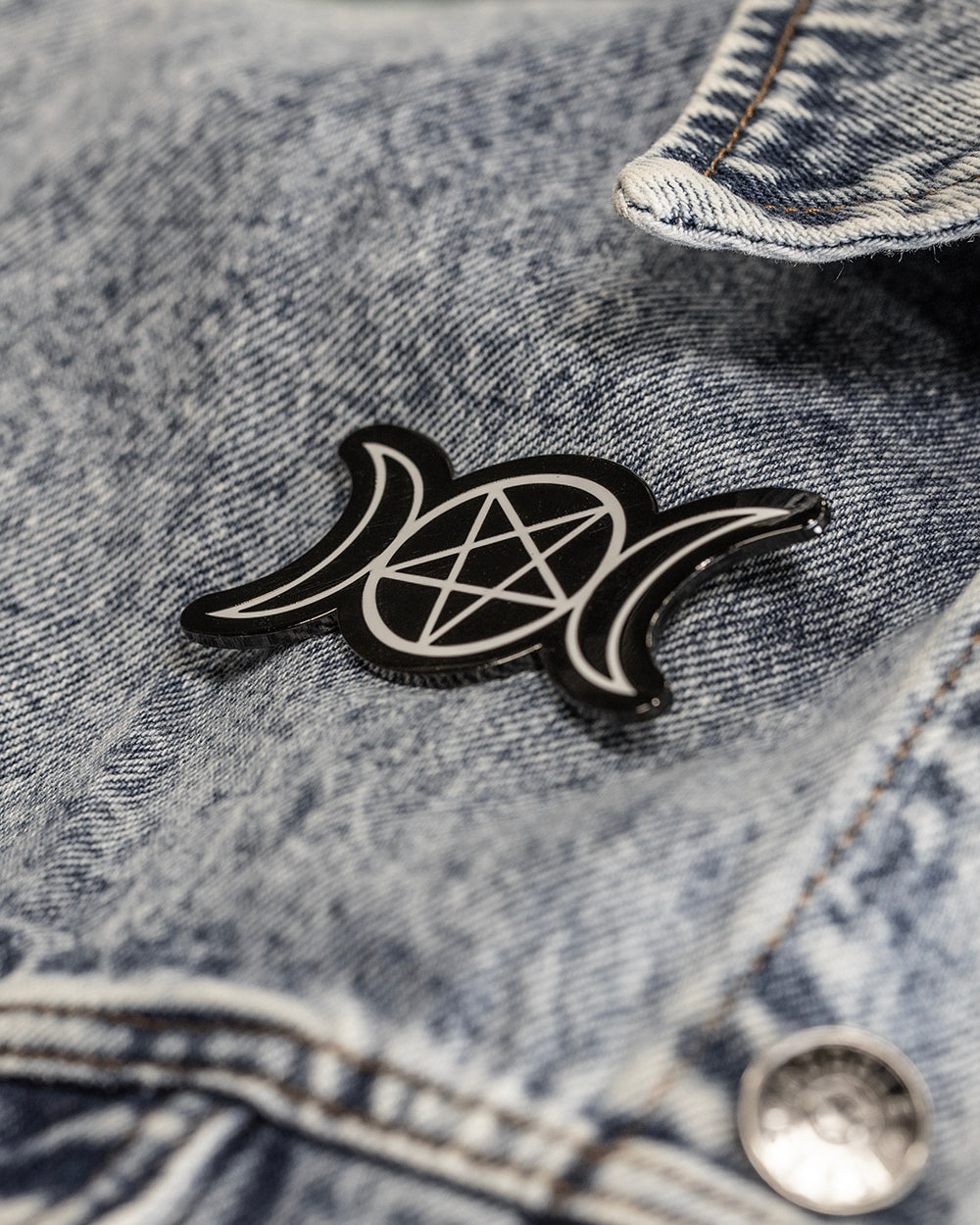 Triple Moon Pentacle Enamel Pin