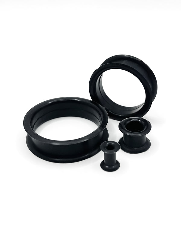 Thicker Black Double Flared Silicone Tunnel