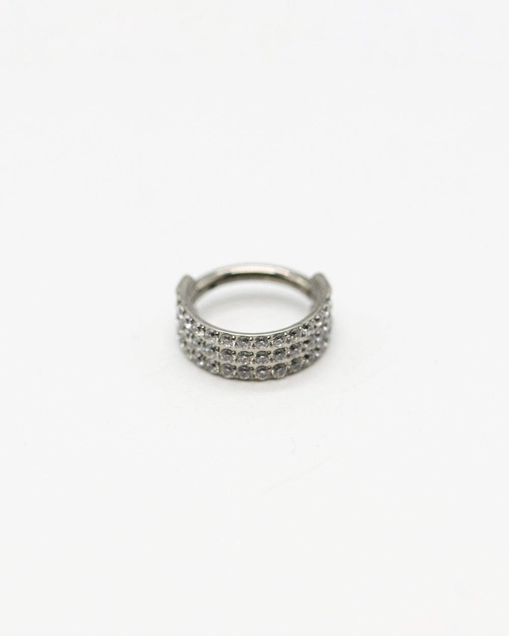 Clustered Crystals Titanium Hinged Ring