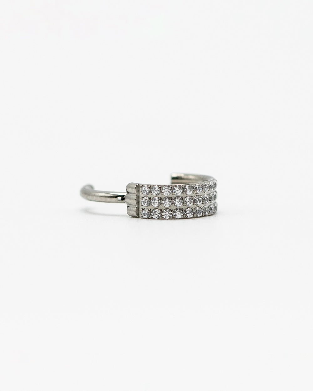 Clustered Crystals Titanium Hinged Ring
