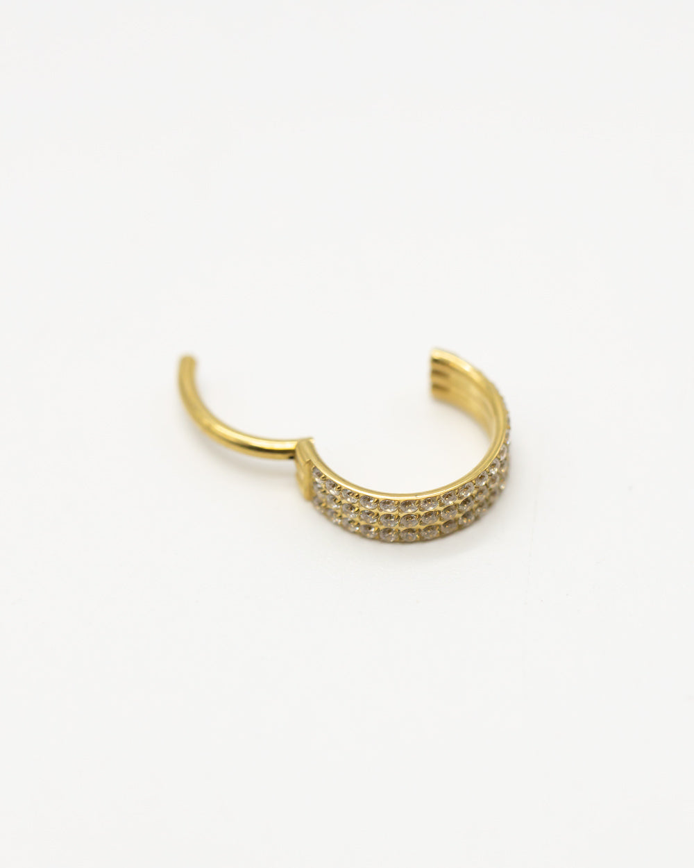Clustered Crystals Titanium Hinged Ring
