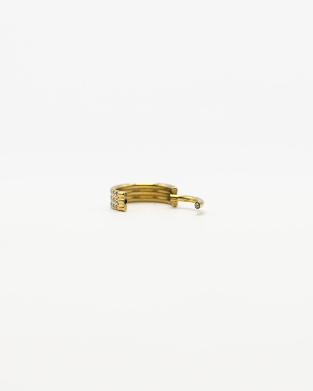 Clustered Crystals Titanium Hinged Ring