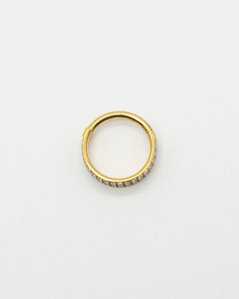 Clustered Crystals Titanium Hinged Ring