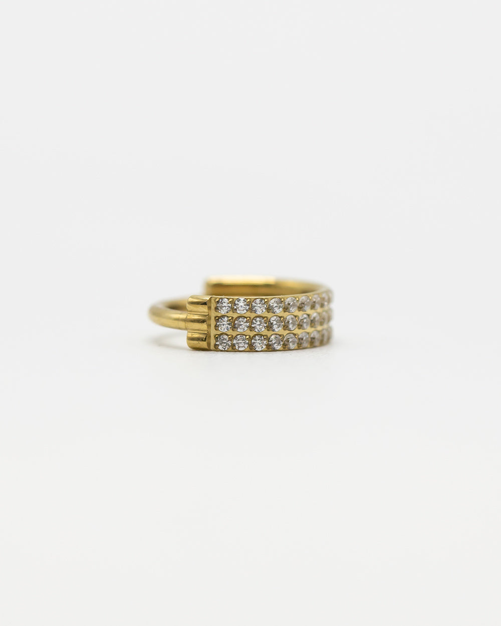 Clustered Crystals Titanium Hinged Ring