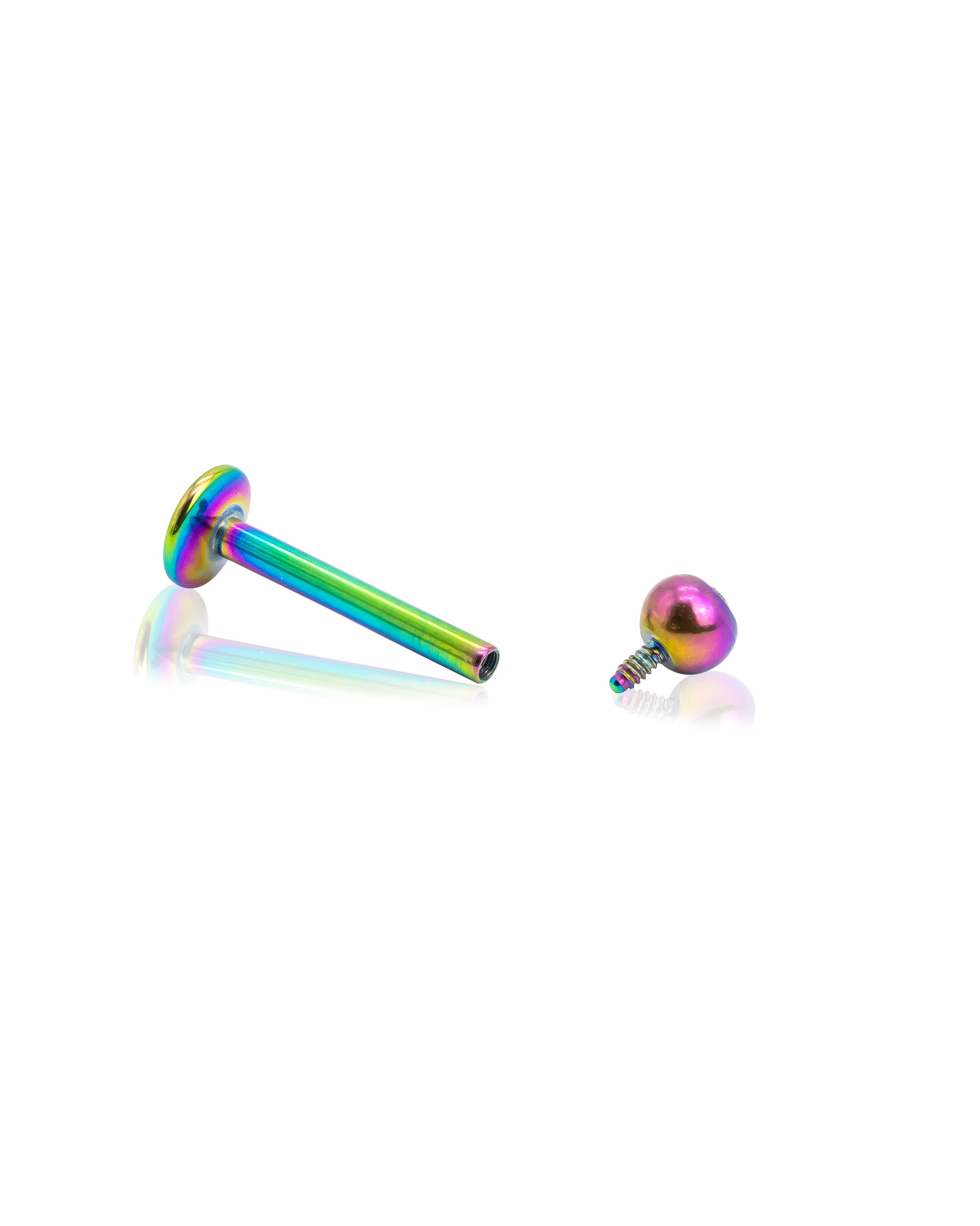 Rainbow Bejewelled Surgical Steel Labret Bar