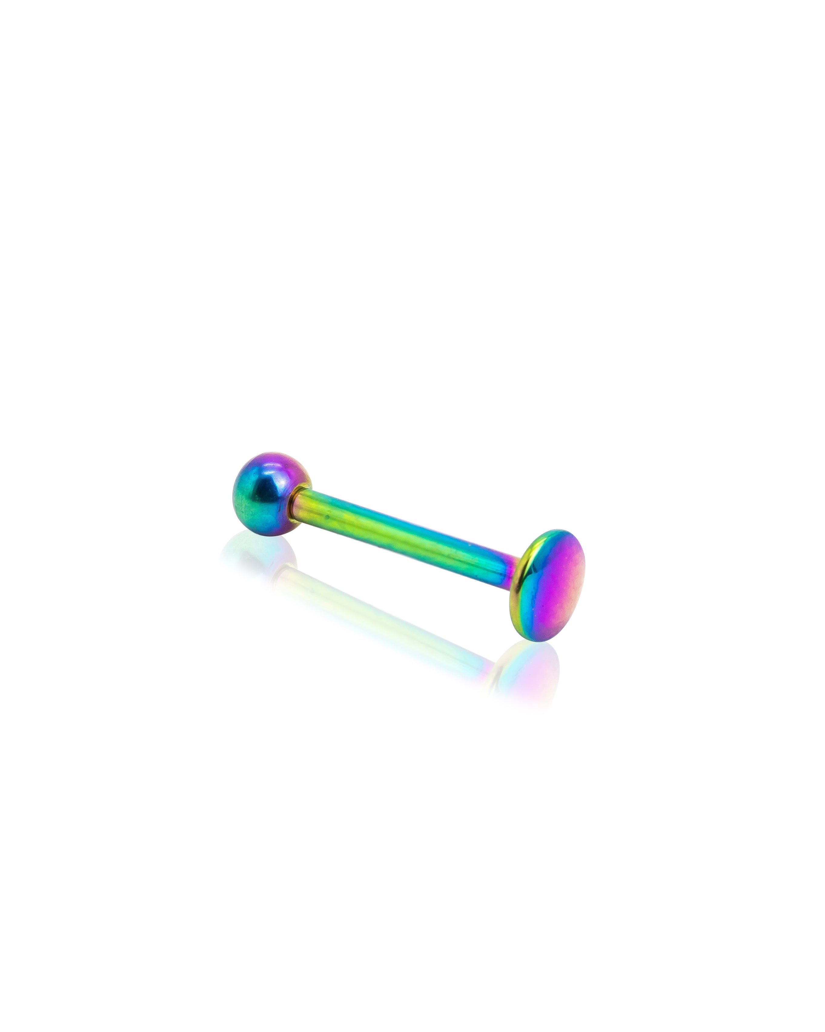 Rainbow Bejewelled Surgical Steel Labret Bar