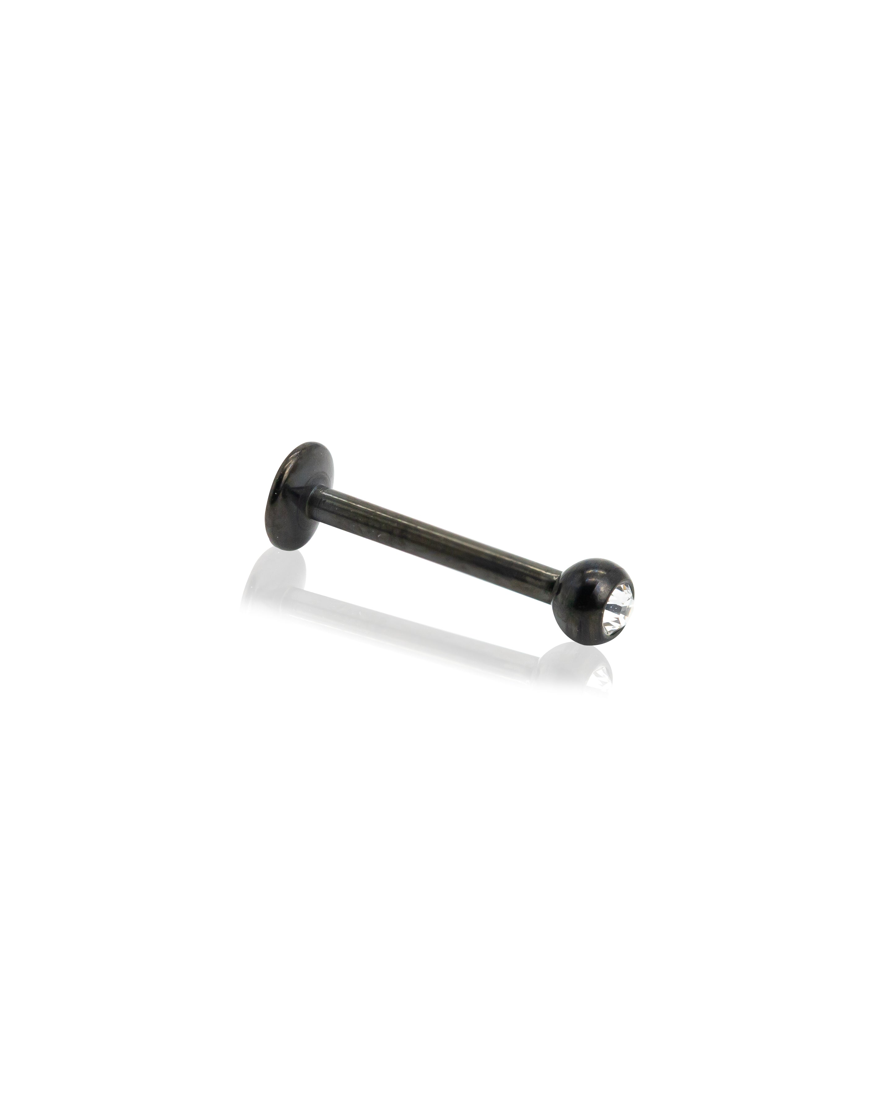 Darkness Bejewelled Surgical Steel Labret Bar