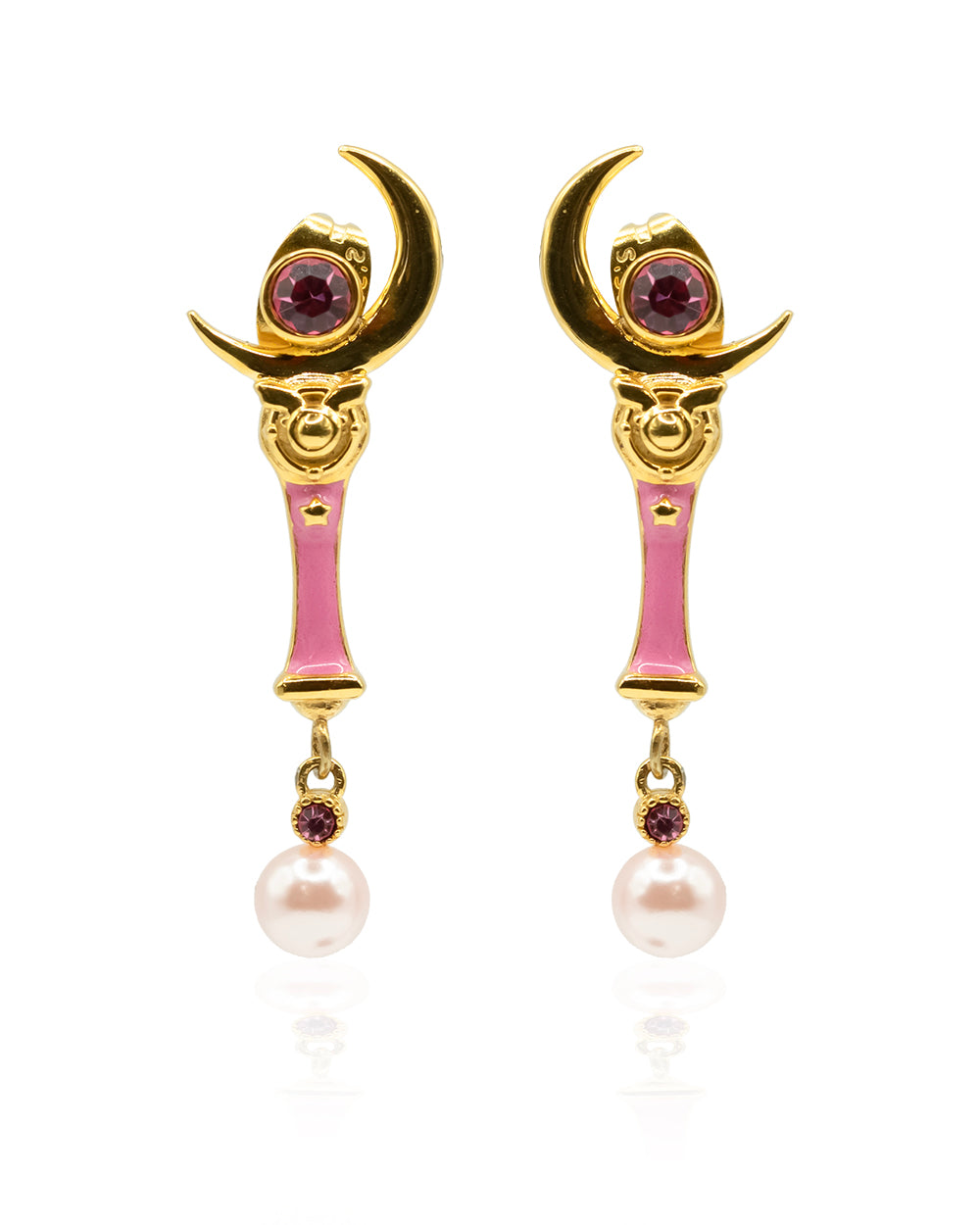 Moon Wand with Pearl Earrings