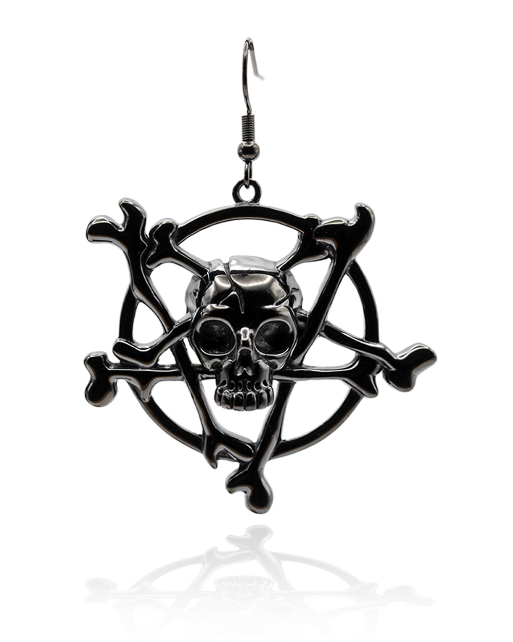 Pentagram Skull Earrings