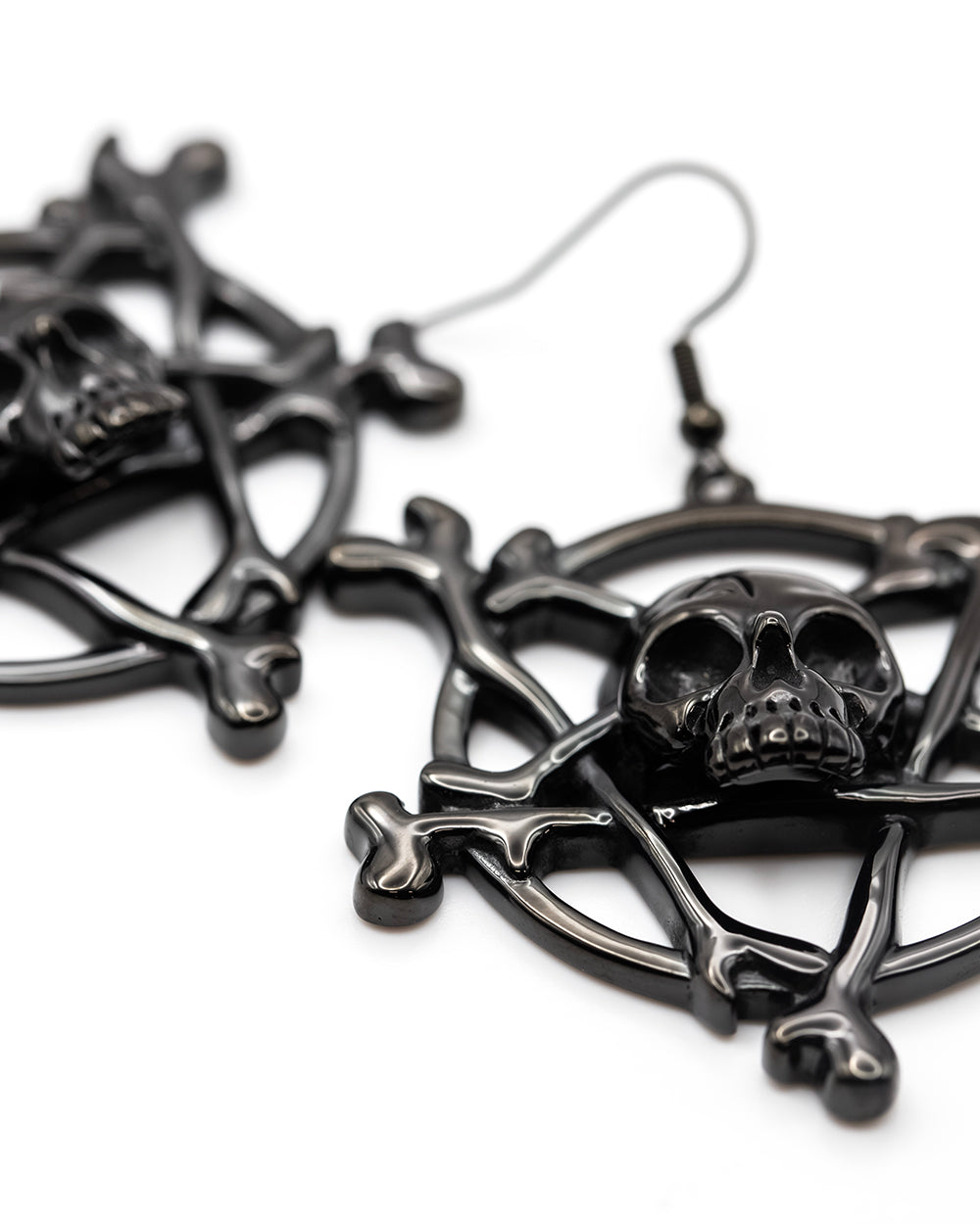 Pentagram Skull Earrings