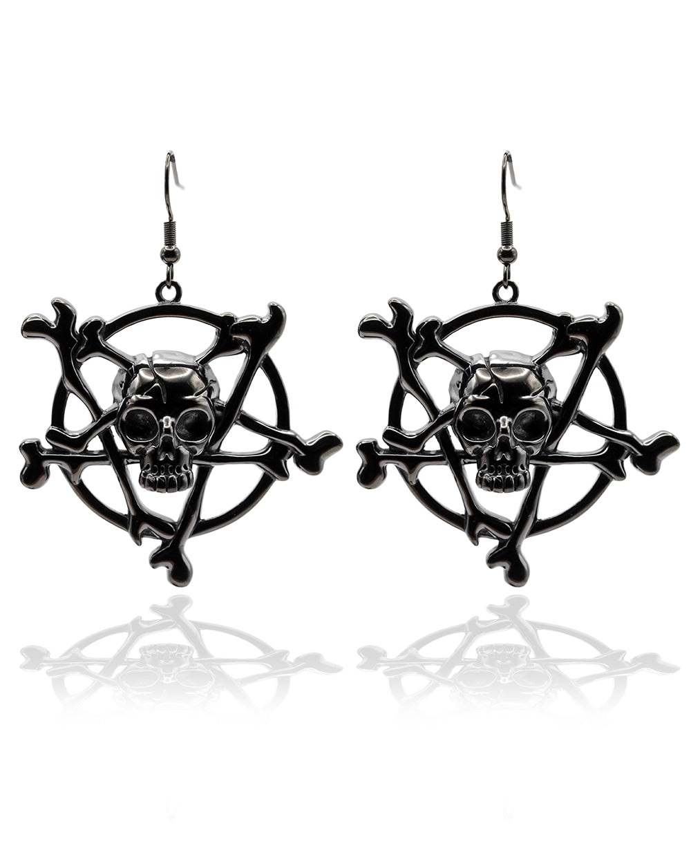 Pentagram Skull Earrings
