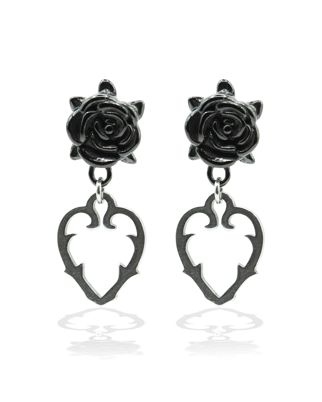 Rose & Heart Earrings