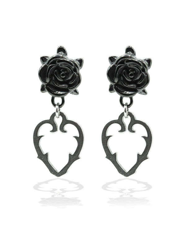 Rose & Heart Earrings