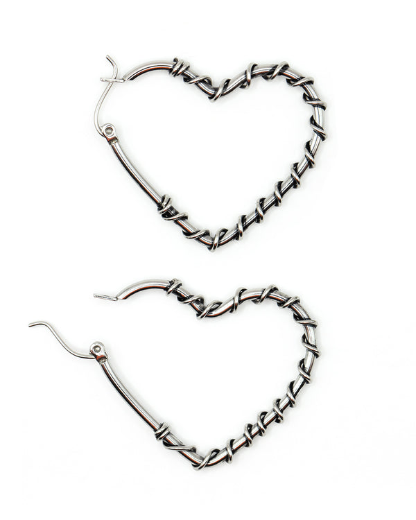 Twisted Wire Heart Earrings