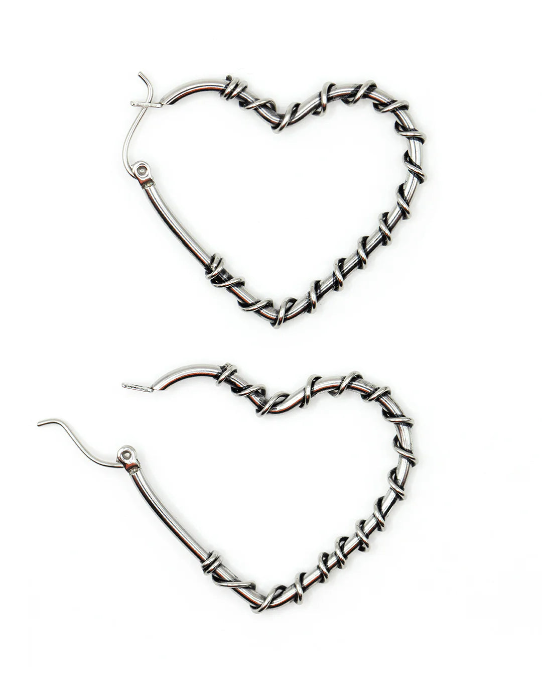Twisted Wire Heart Earrings