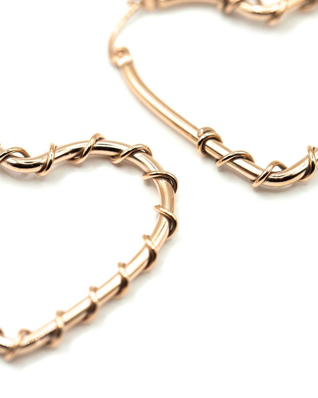 Twisted Wire Heart Earrings