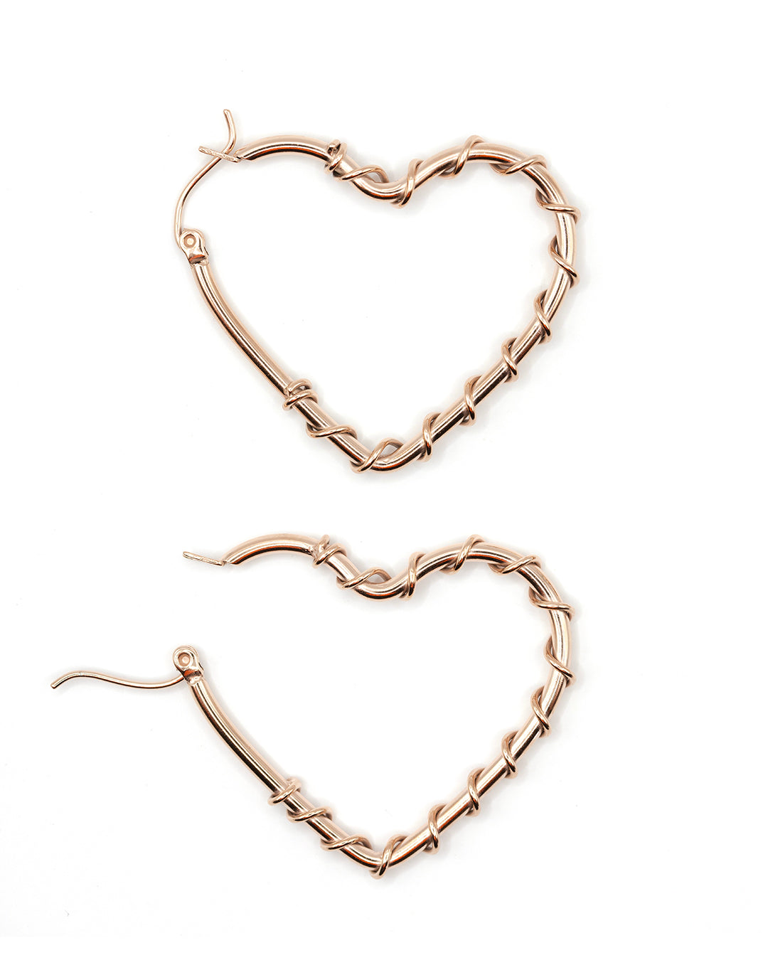 Twisted Wire Heart Earrings