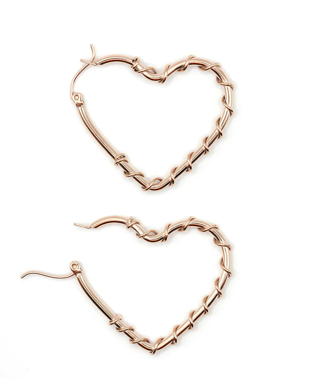 Twisted Wire Heart Earrings