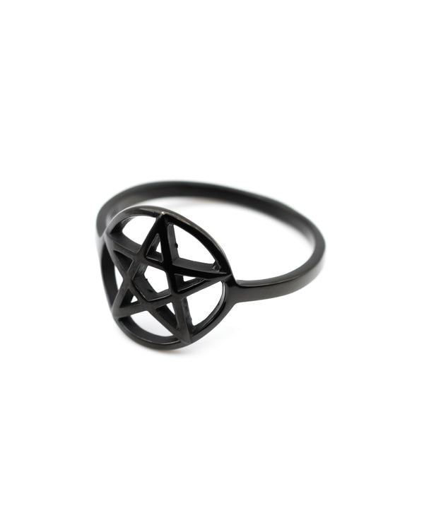 Black Pentagram Ring Jewellery