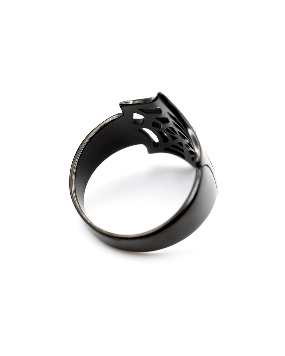 Black Webbed with Crystal Ring Jewellery