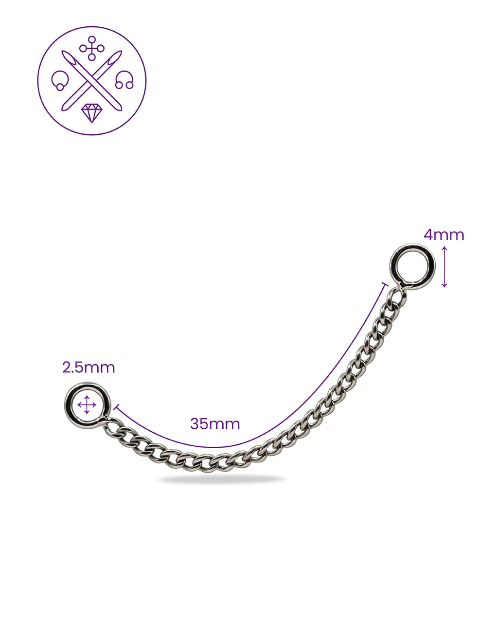 Silver Titanium Connector Chain