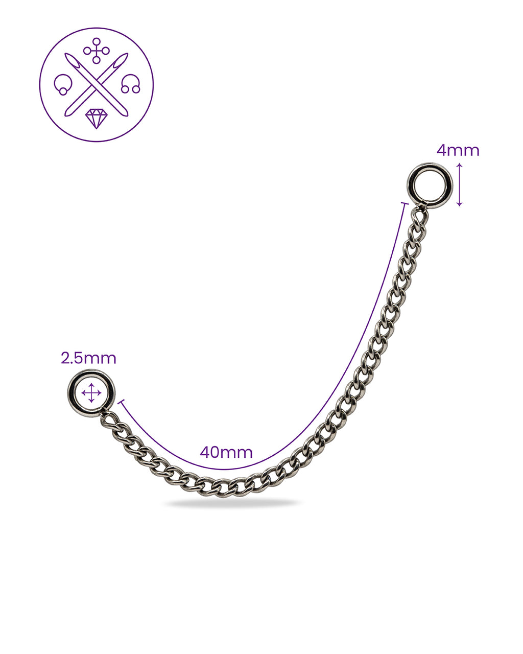 Silver Titanium Connector Chain