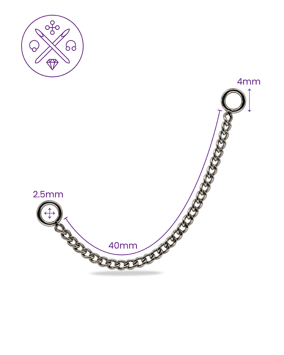 Silver Titanium Connector Chain