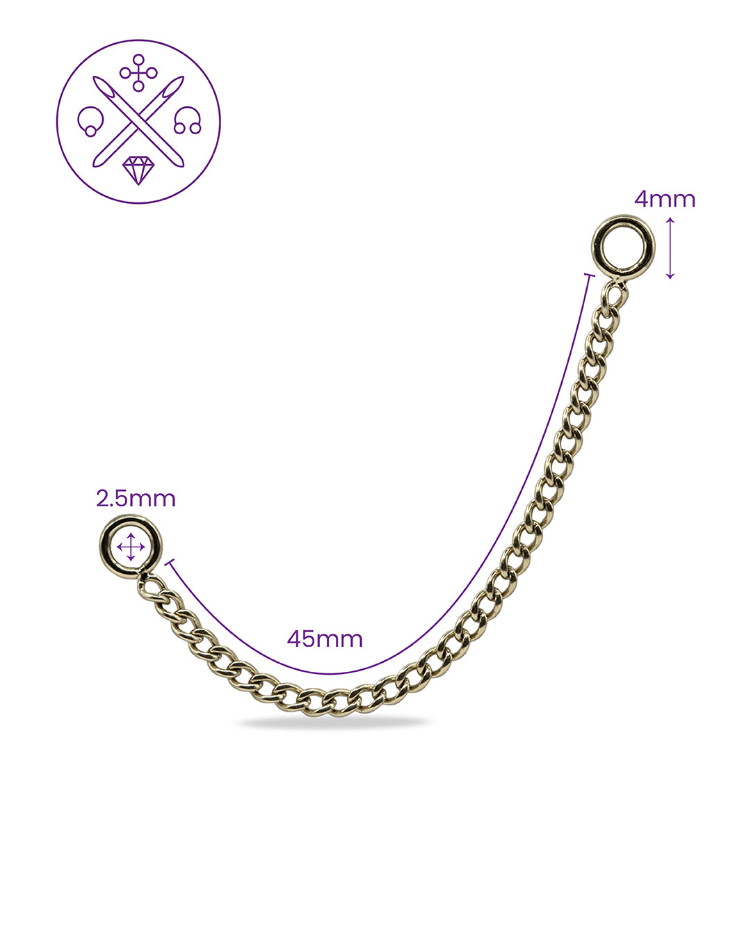 Zircon Gold Connector Chain