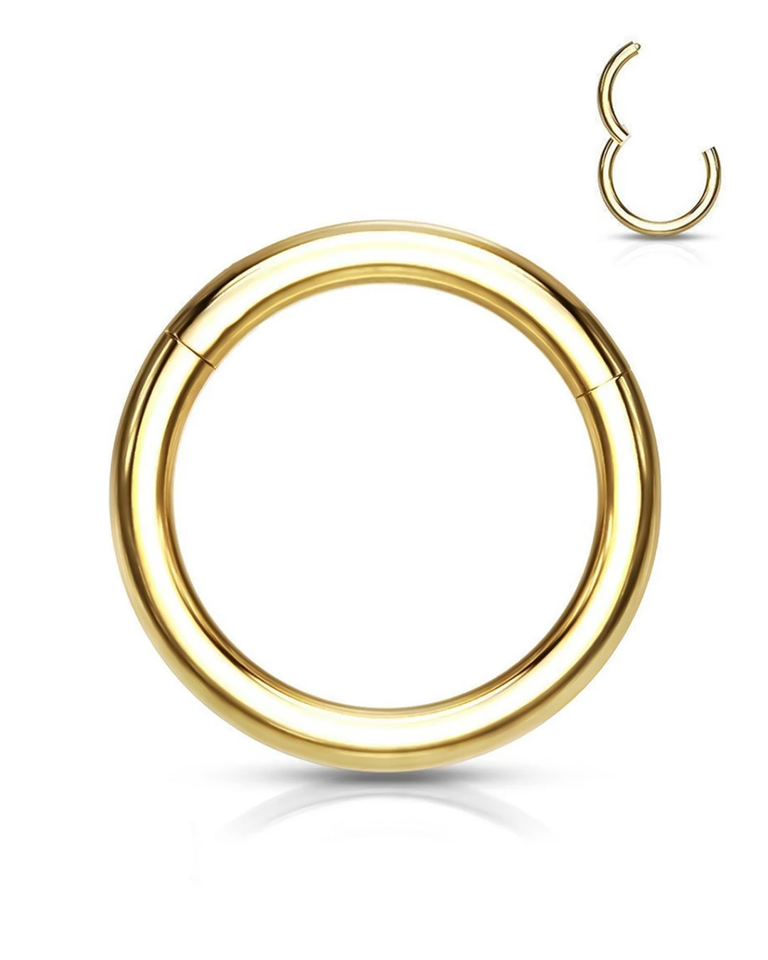 Gold Hinged Segment Ring Surgical Steel