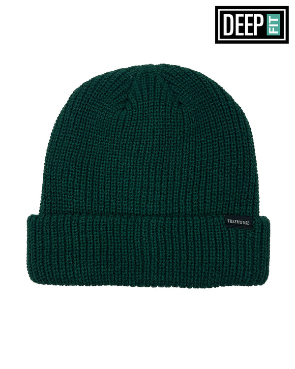 Treehouse Fisherman Deep Fit Beanie - Forest Green