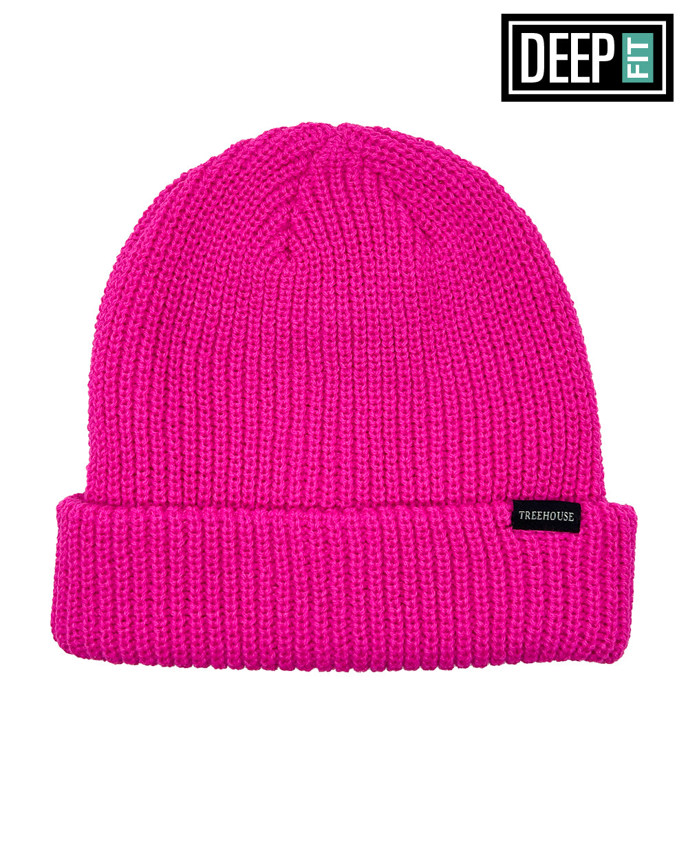 Treehouse Fisherman Deep Fit Beanie - Hot Pink