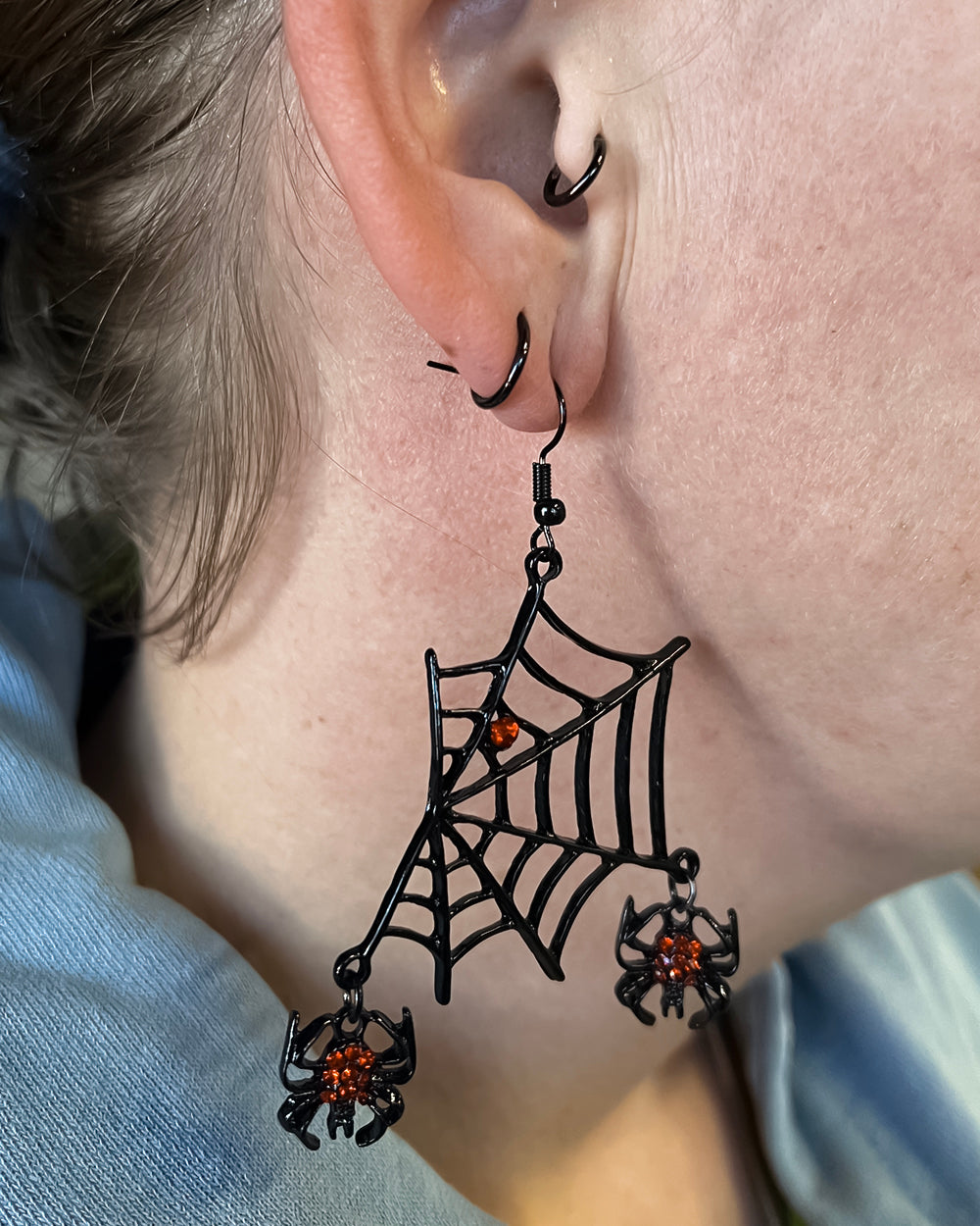 Webbed Spider Earrings