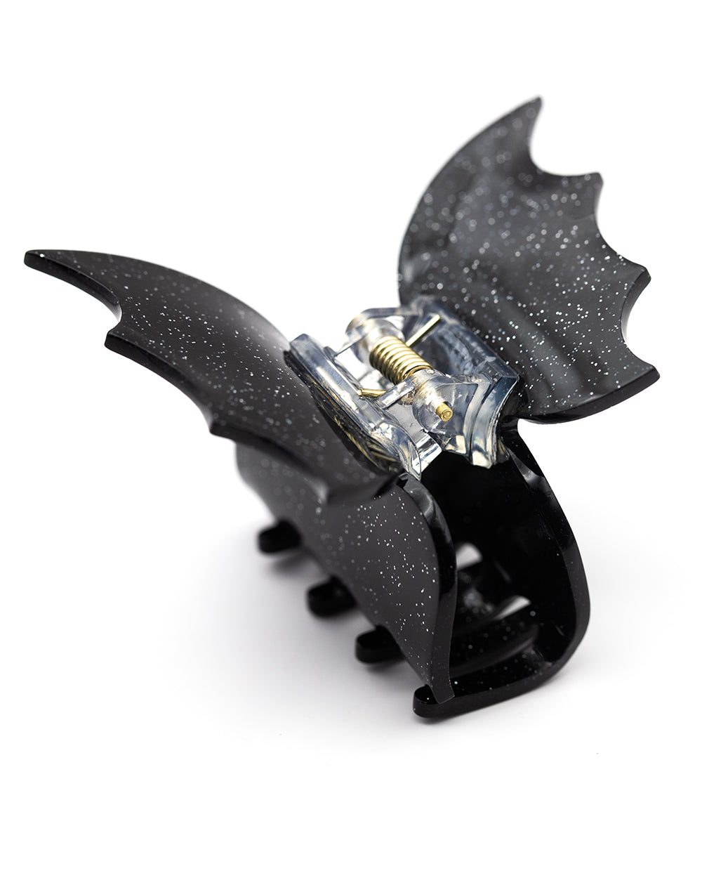 Black Glitter Bat Wing Hair Clip