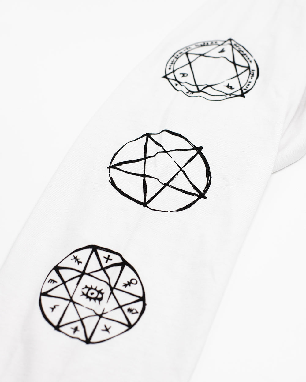Necromancy Symbols - Long Sleeve Top White