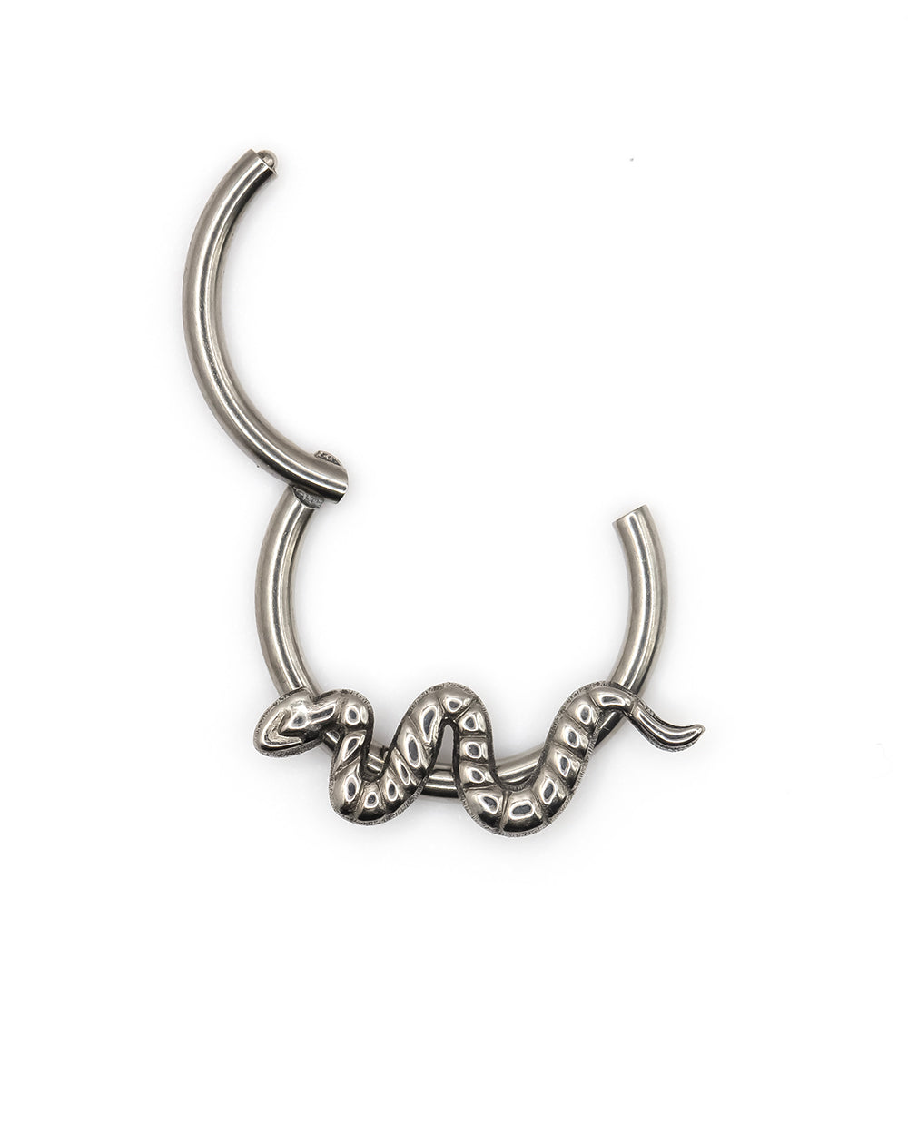 Snake Detail Titanium Hinged Ring