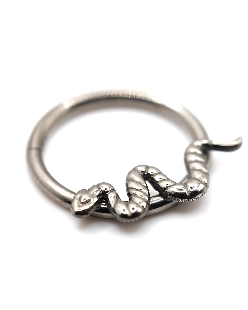 Snake Detail Titanium Hinged Ring