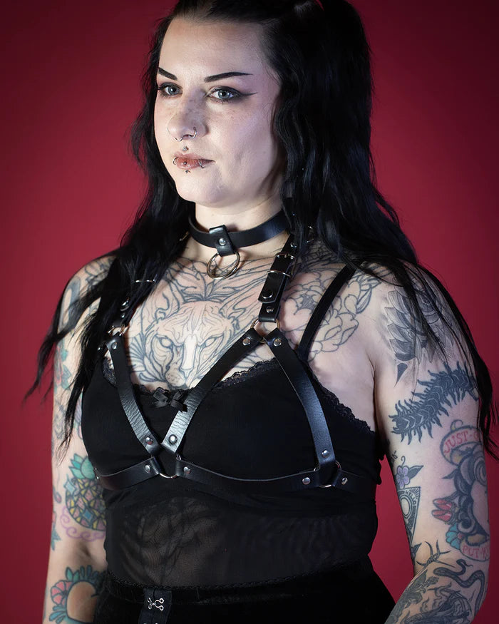 Sweet Vengeance 'The Sufferer' Choker Bra Harness Black