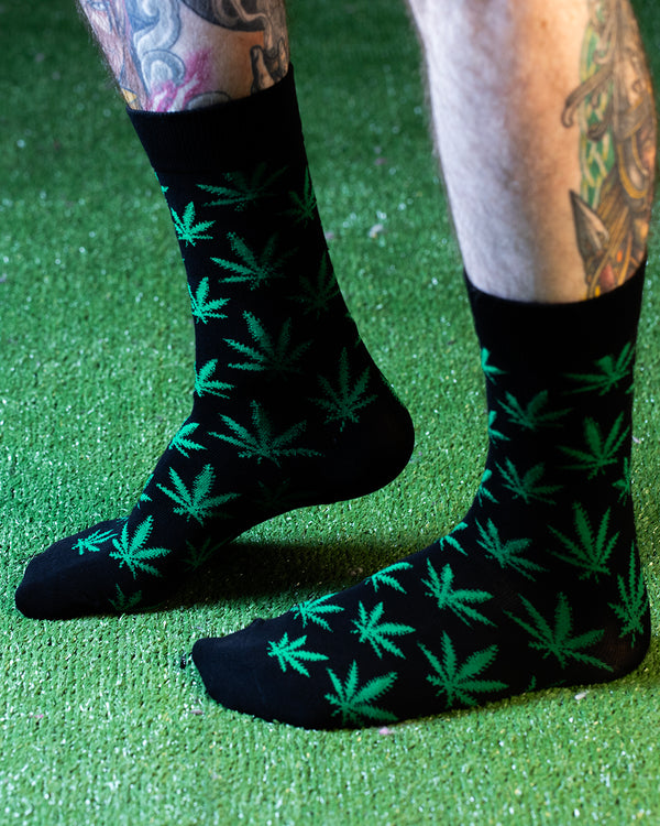 HL LEAF PATTERN CREW SOCKS