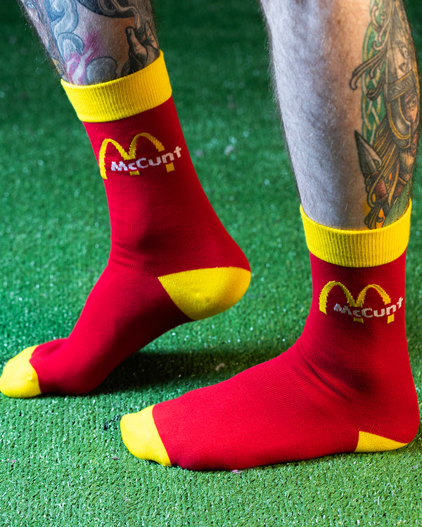 CREW SOCKS - McC**T HIGHLINES RED / YELLOW