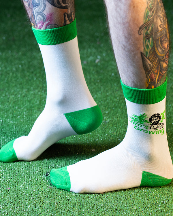 CREW SOCKS - JIMS GROWING HIGHLINES WHITE